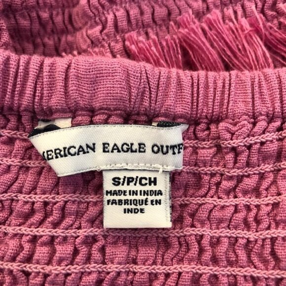 American Eagle Outfitters Womens Linen Blend Crop Top Small - Picture 7 of 8